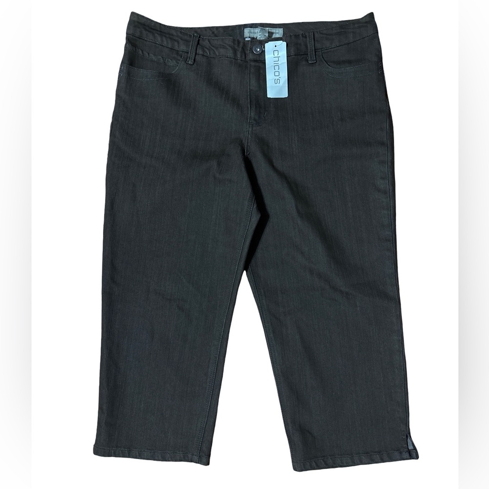 Chico's Platinum Denim Dark Brown Cropped Pants